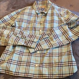 Ladies shirt Burberry crow plaid shirt aqua
